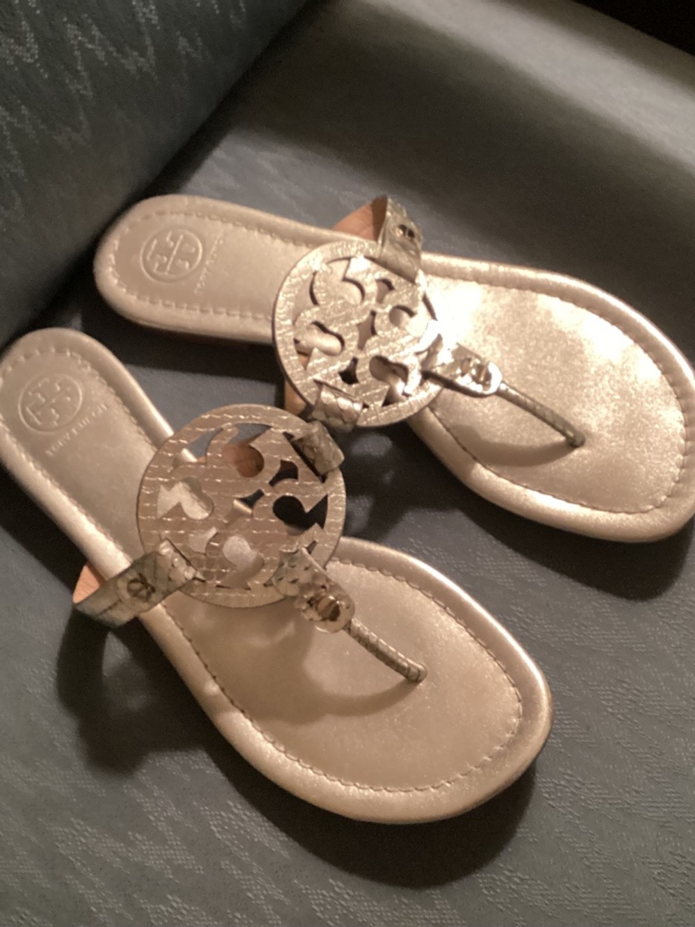 Tory Burch Miller Silver Sandals size 8